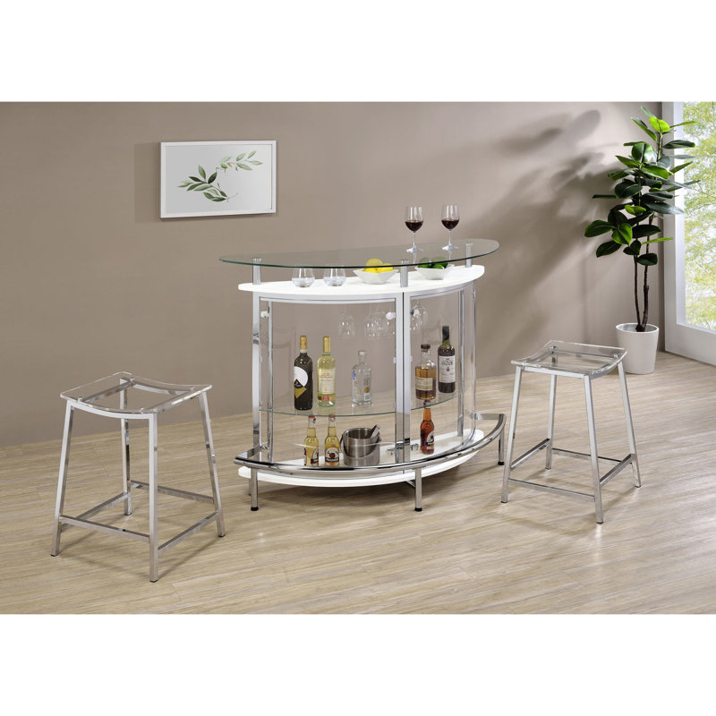 Tabouret de comptoir Staten Chrome (ensemble de 2)