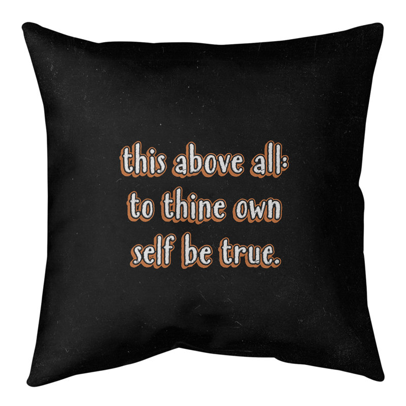 Coussin de sol d’inspiration Shakespeare, H 28 po x l 28 po, Orange