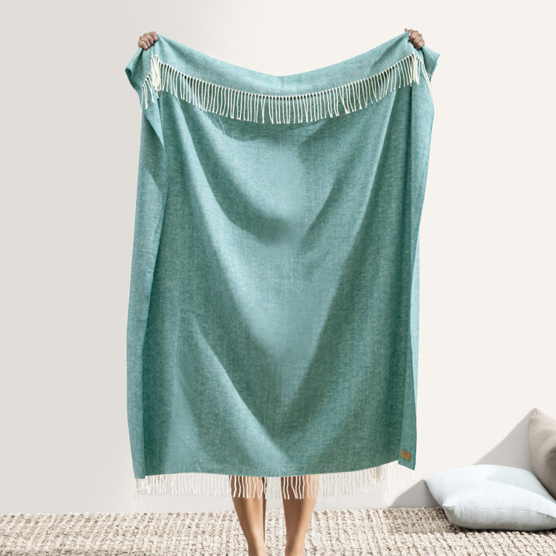 Italian Herringbone Throw Blanket, Allium