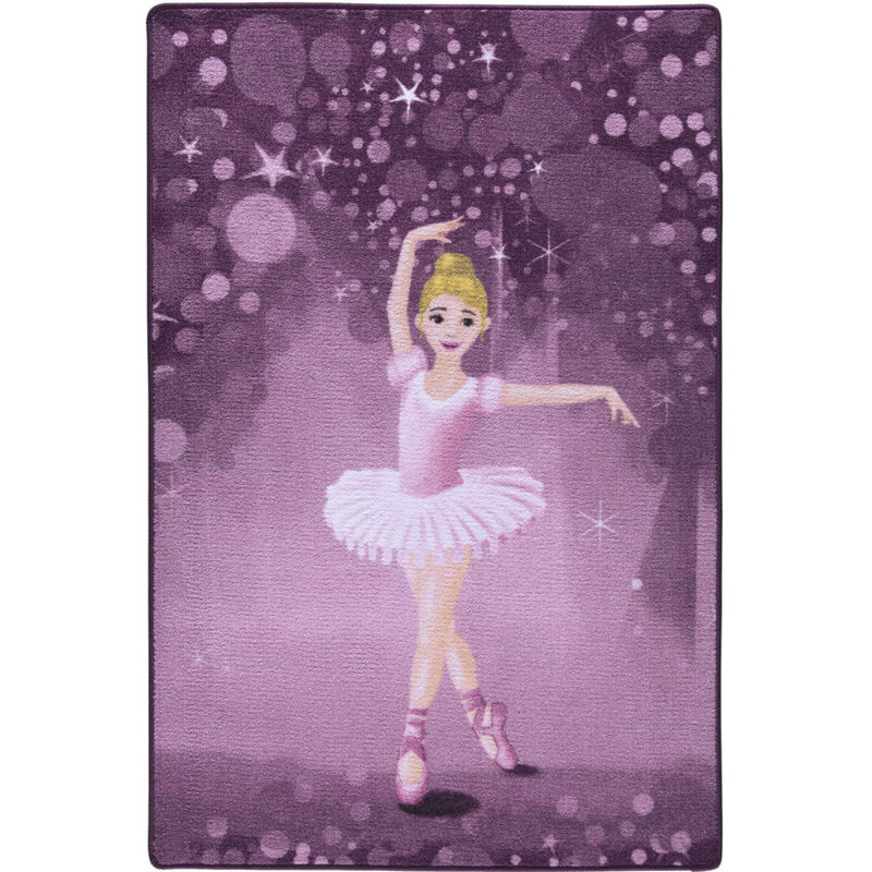 Tapis rose / mauve touffeté à la machine Rectangle Arrey, Rectangle 3 pi 3 po x 4 pi 11 po