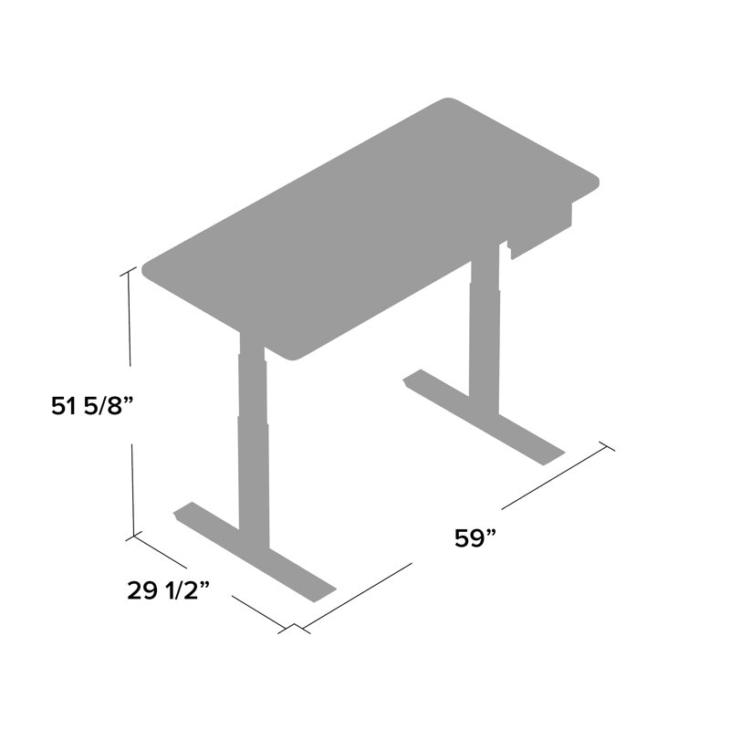 Maceyn Adjustable Metal Base Standing Desk, Black