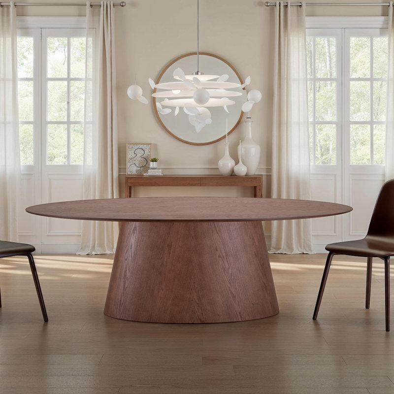 Nisrine 86" Oval Dining Table, Brown