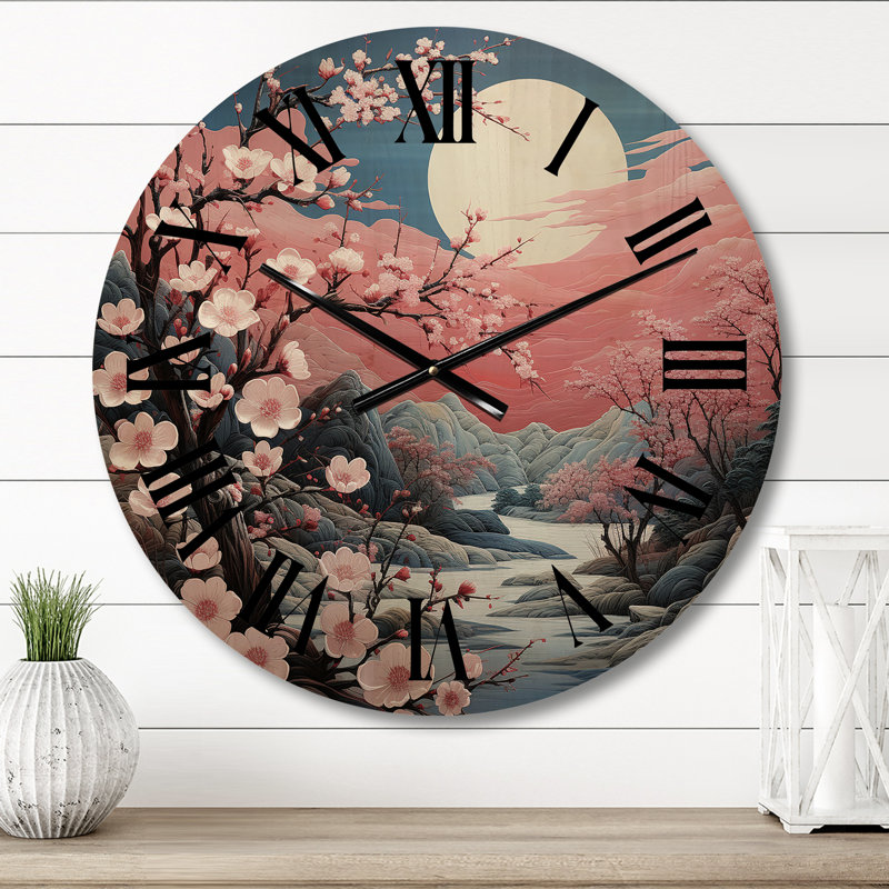 Horloge murale asiatique Asian Art Eastern Elegance III, Moyenne
