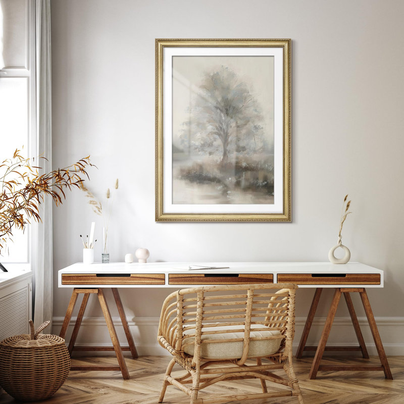 Décoration murale encadrée «Tranquil Tree in Soft Pastel Hues», Oui