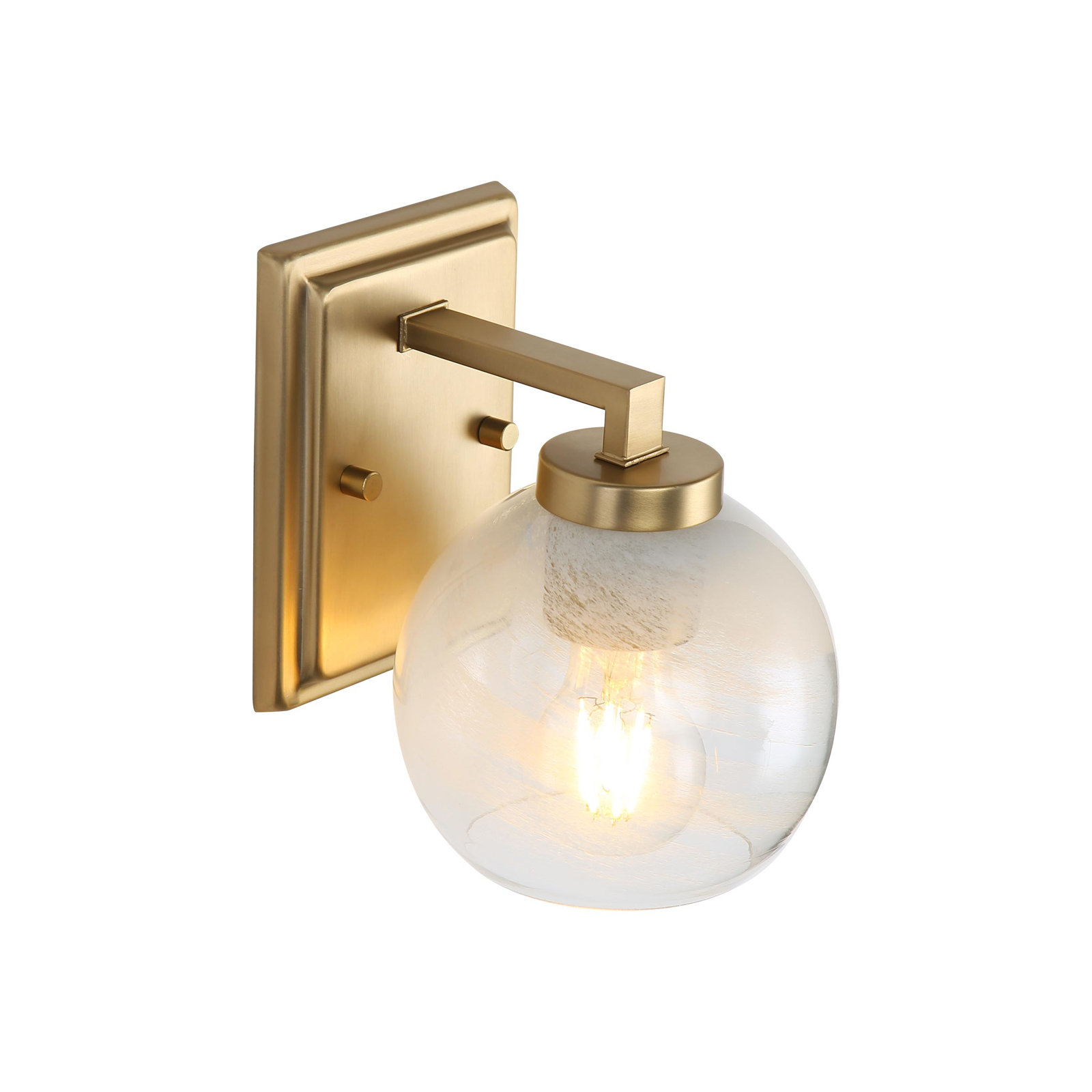 Nella 1 Light Bath Vanity in with Alabaster Shade, Brushed Champagne Bronze