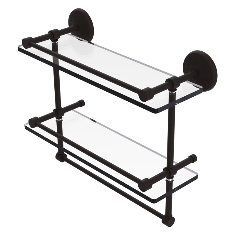 Étagère 2 pièces avec barre à serviettes Tilney, Bronze huilé, 16"H x 16"W x 14"D