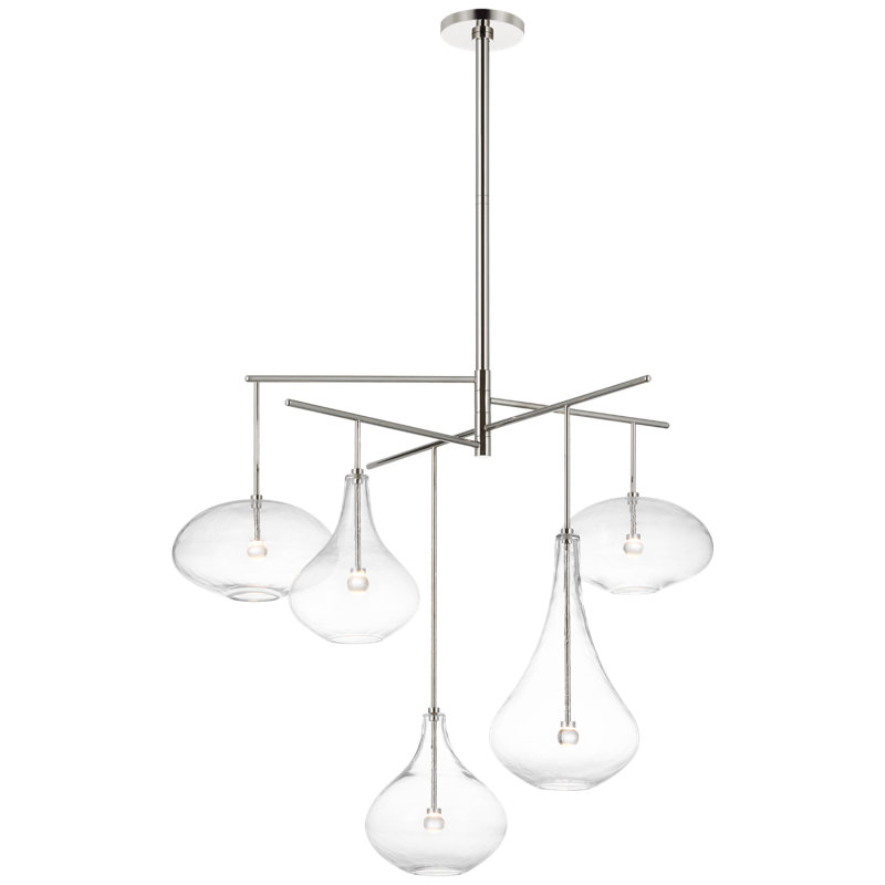 Lomme 5 - Light LED Chandelier, Polished Nickel
