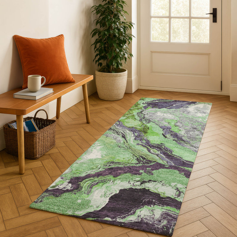 Premium Machine Washable Jakiyra AMF1908 Abstract Rug, Runner 2'3" x 7'6"