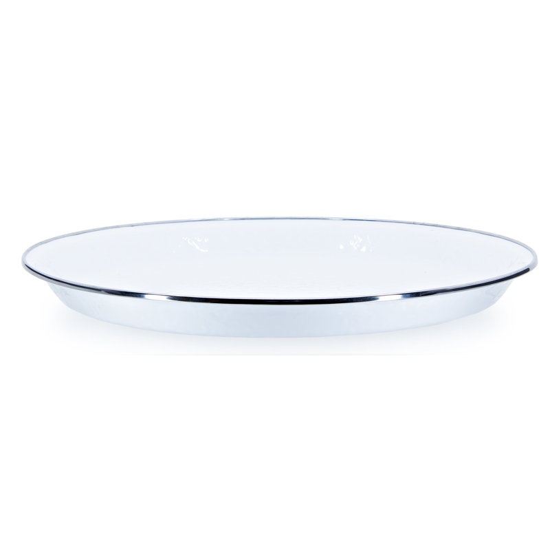 Swirl Tray, Medium 15.5" Tray, Solid White Textured