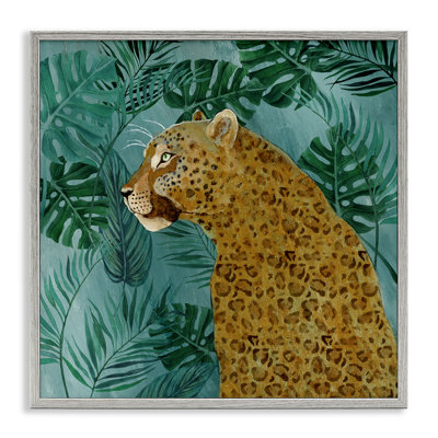 «Monstera & Palms Cheetah», art de la giclée encadrée par Janet Tava