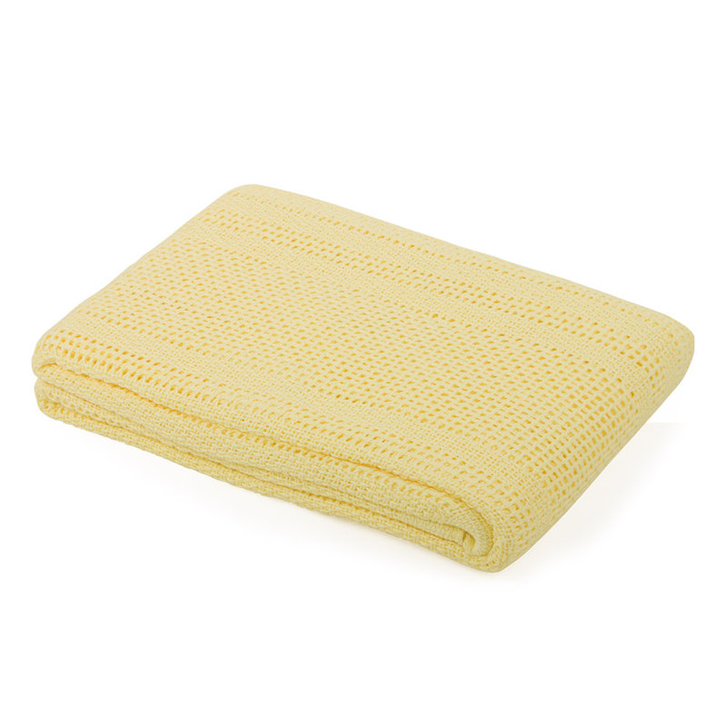 Bryan Cotton Baby Blanket, Lemon, 130cm W x 180cm L