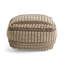 Grand pouf rustique en laine et coton, capitonné à la main pour une décoration confortable et élégante