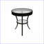 Table basse en verre trempé transparent peu encombrant avec métal martelé noir, idéale pour le salon et la chambre à coucher