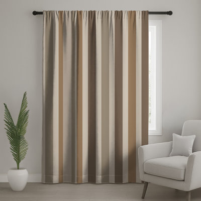Stripes Window Curtains, Pattern Sheer & Blockout Curtains - 1 Panel