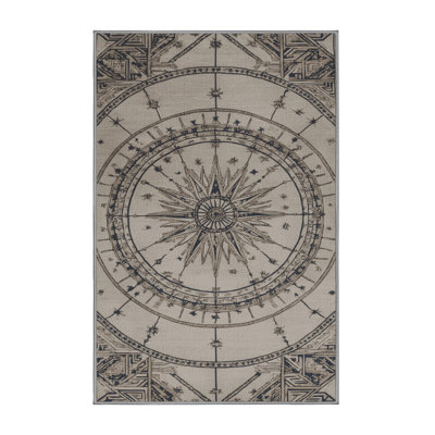 Washable Star navigation patterns Nautical Area Rug