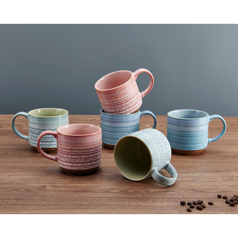 Brushed Reactive Clay Coffee Mug