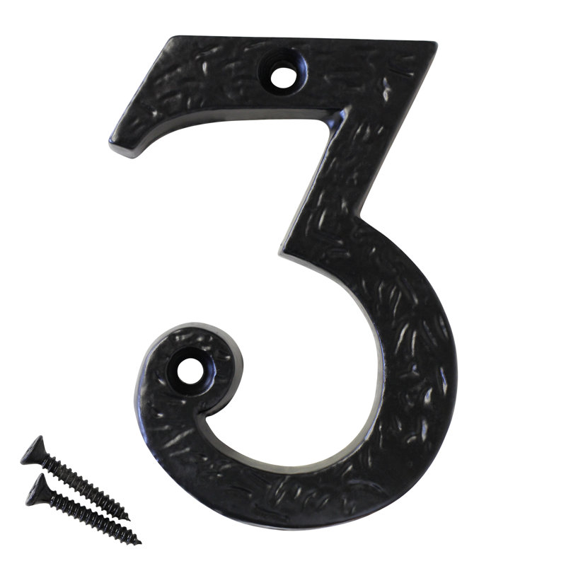 Numéro de maison 3 po, Noir, 3