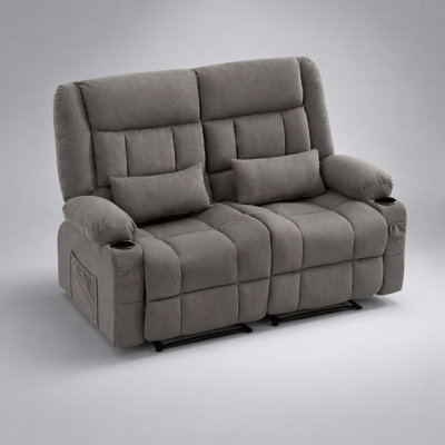 Causeuse inclinable avec porte-gobelets pour le salon, fauteuil inclinable manuel surdimensionné avec design ergonomique et poches latérales