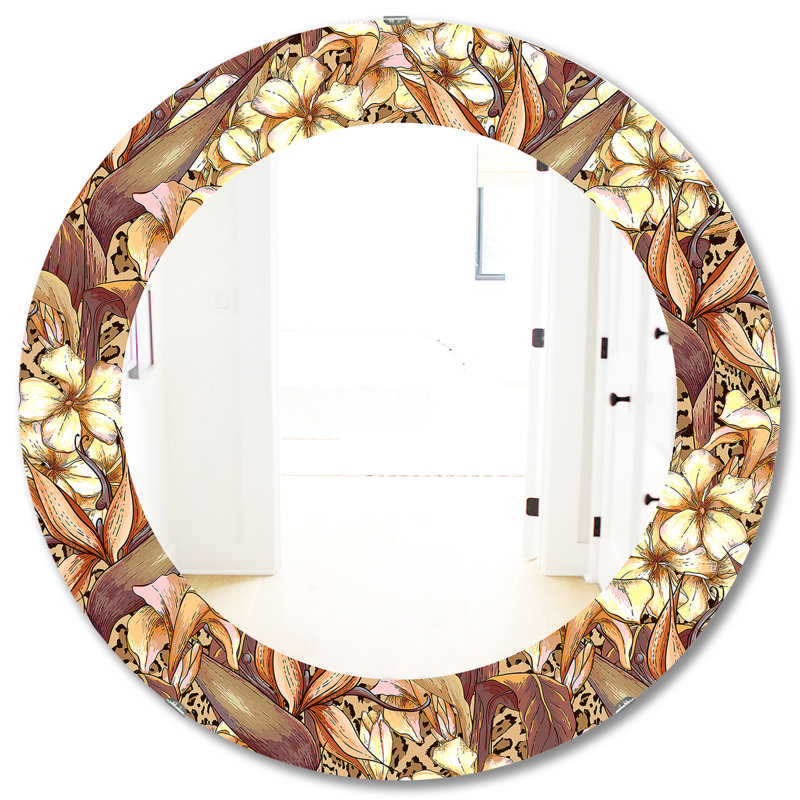Miroir mural Exotic Flowers, H 31,5 po x l po