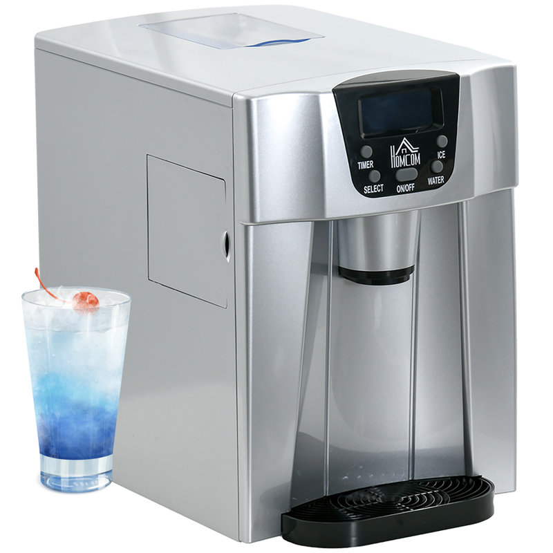 Belfry Kitchen Karolin 25.46 Lb. Daily Production Bullet Clear Ice Portable Ice Maker, Silver
