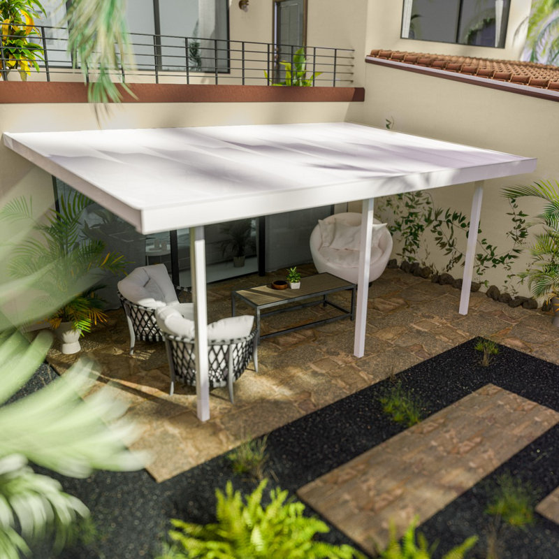 Contempra Slope Patio Awning  in White, 108" H x 192" W x 144" D