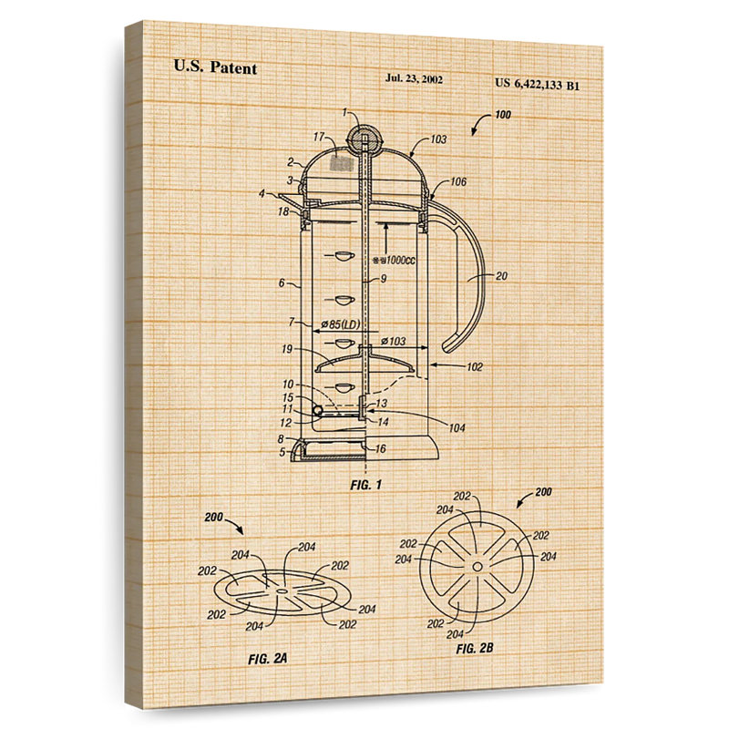 French Press Kynaat, 39" H x 26" W