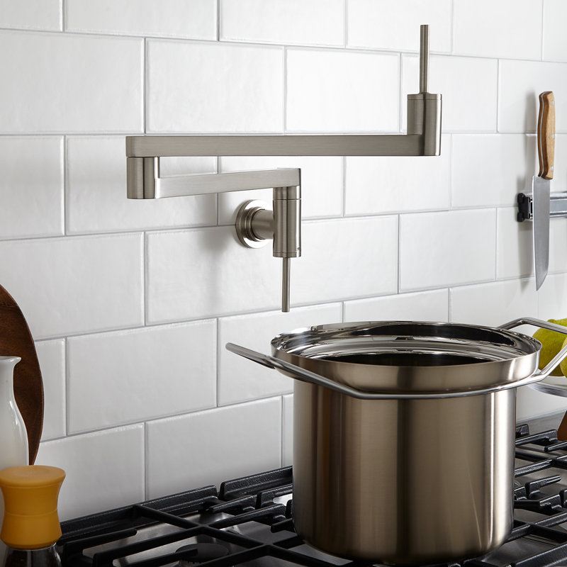 Contemporary Pot Filler, Polished Chrome