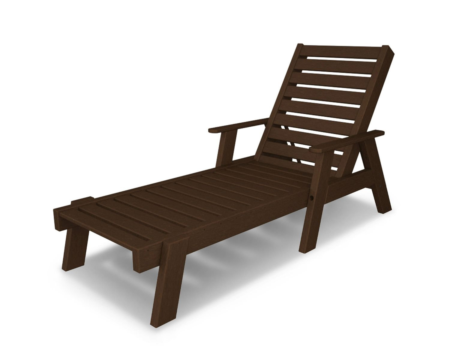 POLYWOOD® Captain 28" Patio Chaise Lounge, Mahogany