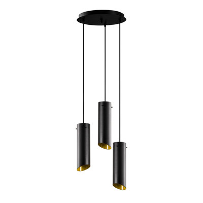 Luminaire suspendu cylindrique 3 lumières Aidie