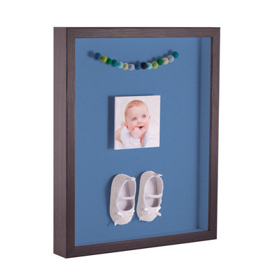 Gray Wood Matte Shadow Box Picture Frame