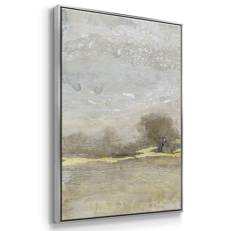 «Late Harvest I», reproduction sur toile 3 pièces, Argenté, H 36 po x l 75 po x P 2 po