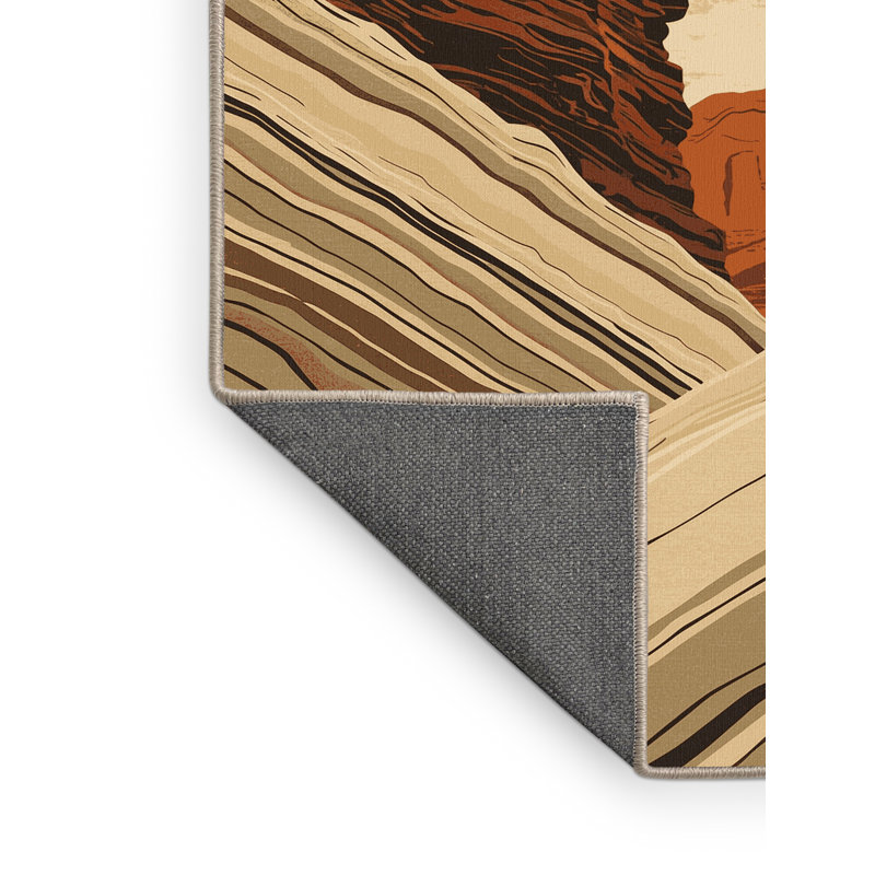 Tapis moelleux moelleux à l'allure rustique et rustique en brun - beige, 3 X 5