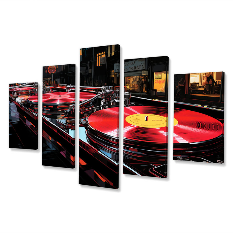 Platine vinyle mauve et noire