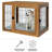 PETMAKER Furniture-Style Dog Crate - Acacia Wood Kennel with Double Doors and Cushion - Dog Cage Furniture-87236531-87236535