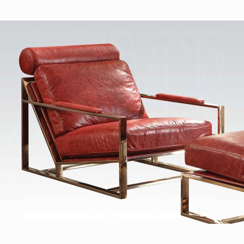Fauteuil en cuir fleur 29 po