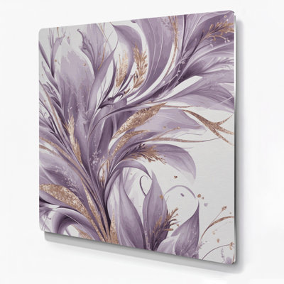 Abstract Florals 27 Beige Metal Wall Art