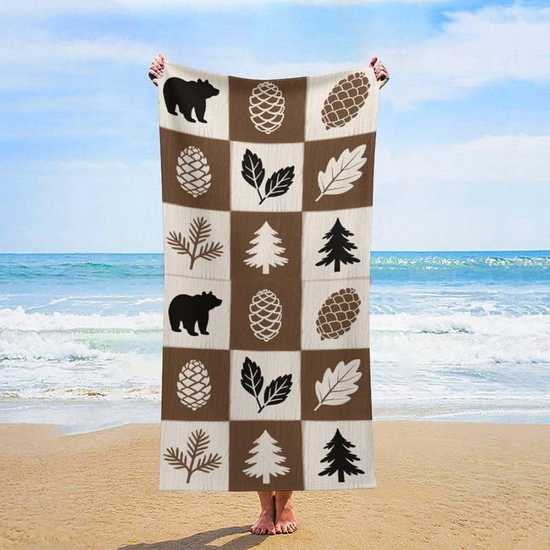 Serviette de plage rustique en microfibre à séchage rapide 60 x 80 po