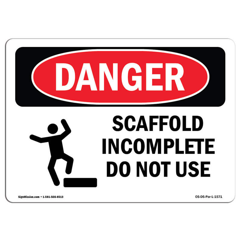Danger Sign, 18" H x 24" W x 0.1" D