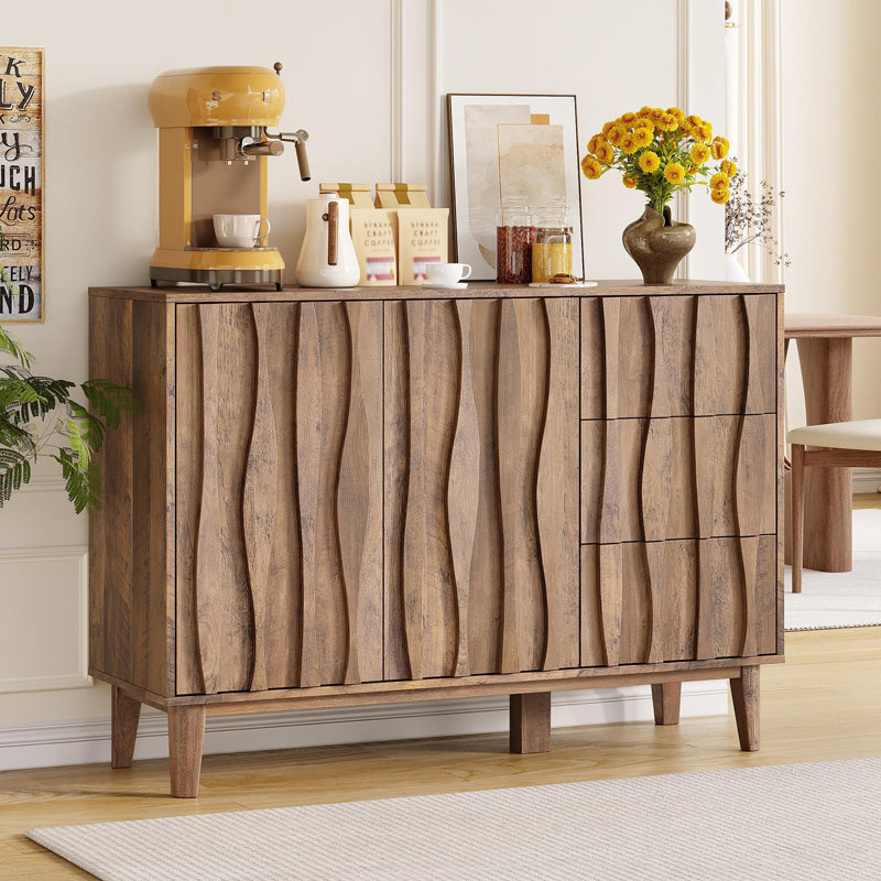Buffet 47,2 po avec 3 tiroirs et 2 portes