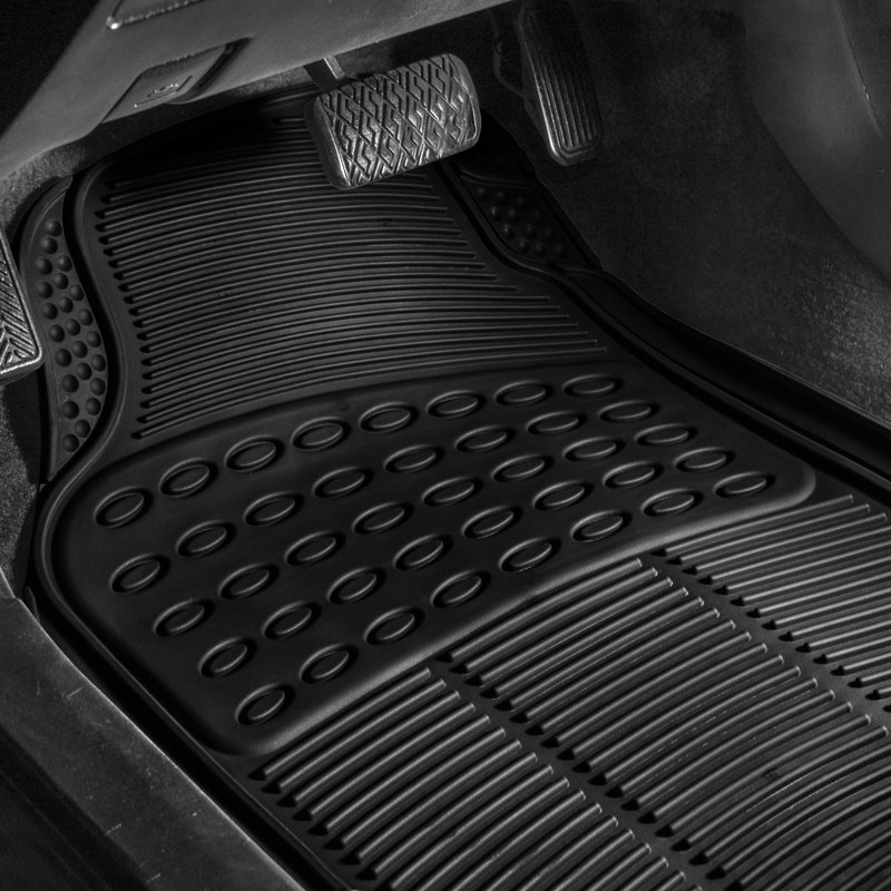 High Quality ClimaProof Trimmable Non-Slip Vinyl Floor Mats Full Set, Black