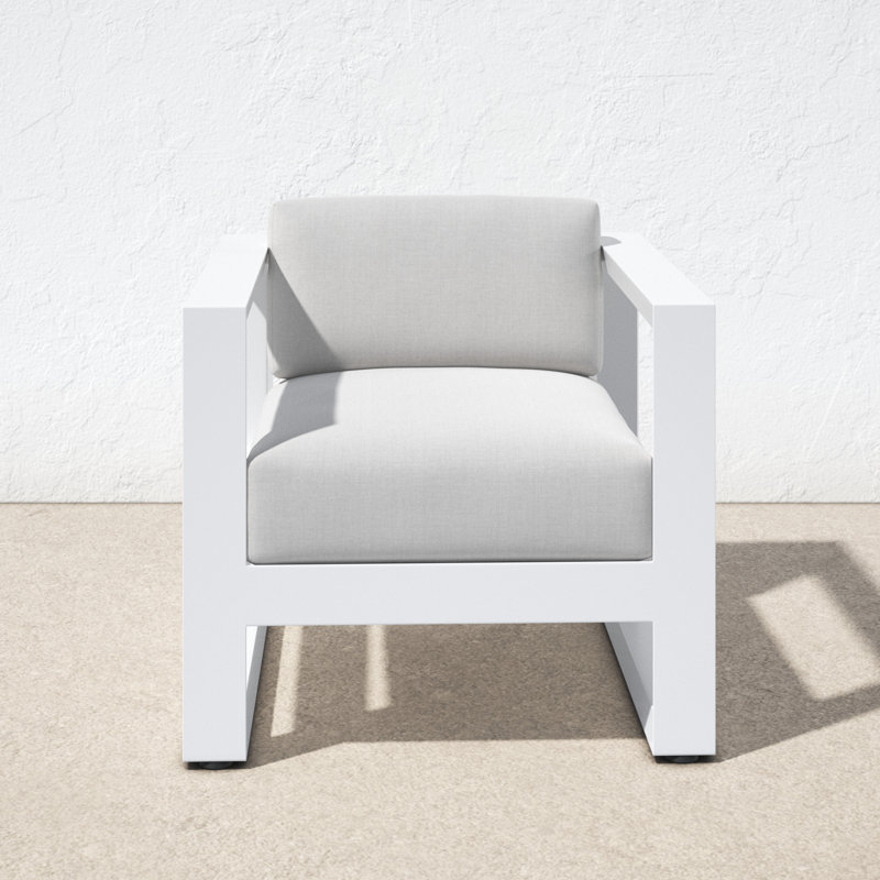 Camela Aluminum Outdoor Lounge Chair , Sunbrella® Cushions Included, Cast Silver Sunbrella®