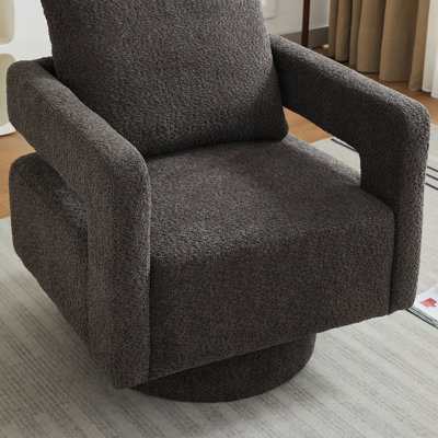 29.13 W Square Swivel Concetta with 360 Degree Rotation, Open Back Design, and Removable Cushion for Modern Living Spaces