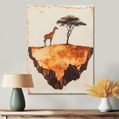 «Gentjan Watcher Watcher Girafe In African Landscape I», art mural girafe