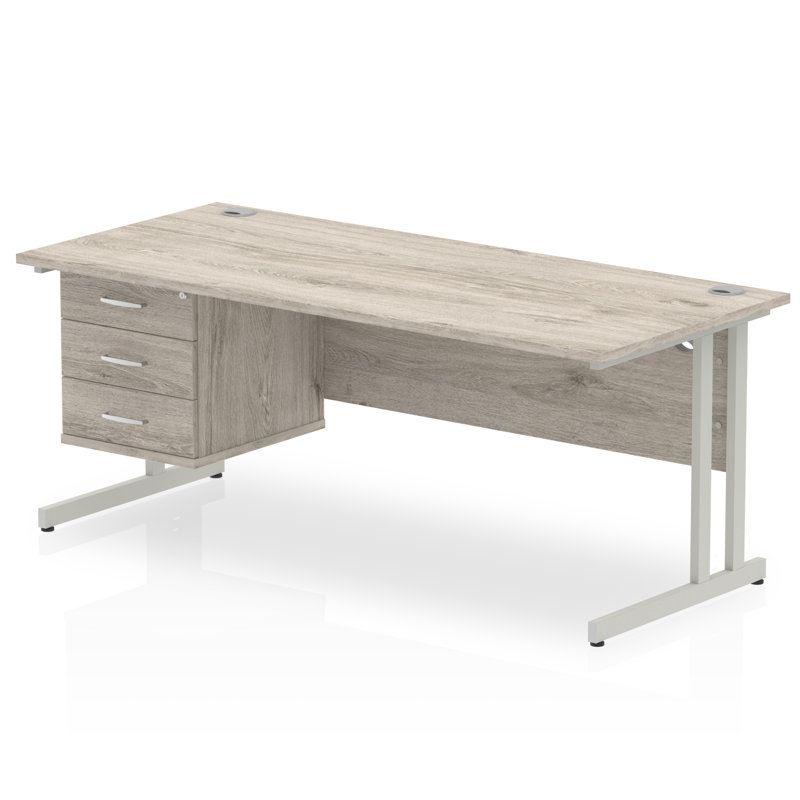 Zetta Executive Desk, 73cm H x 180cm W x 80cm D, Grey