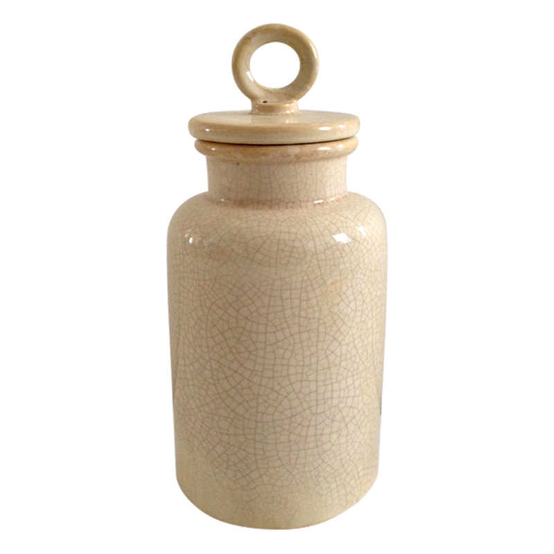 Ceramic / Porcelain Jar, 9.45" H x 3.95" W x 3.95" D