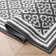 Isla Machine Woven Synthetic Geometric Area Rug In Dark Gray/White