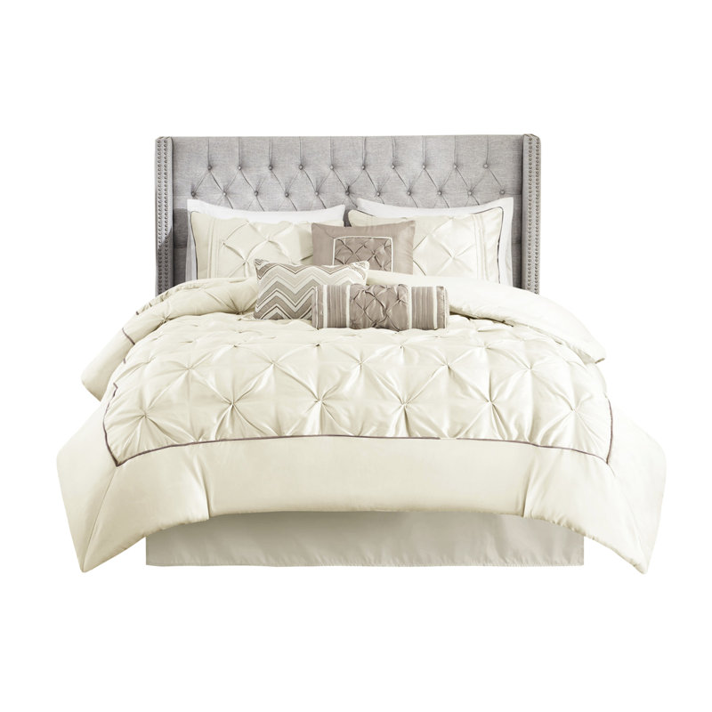 Ensemble de couette 7 pièces pour lit King - avec garniture, taies d'oreiller et couvre-lit