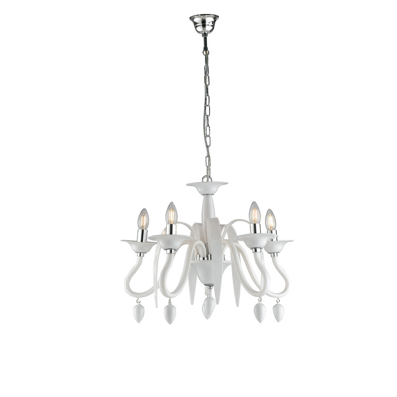 Alma 5 - Light Candle Style Chandelier, White