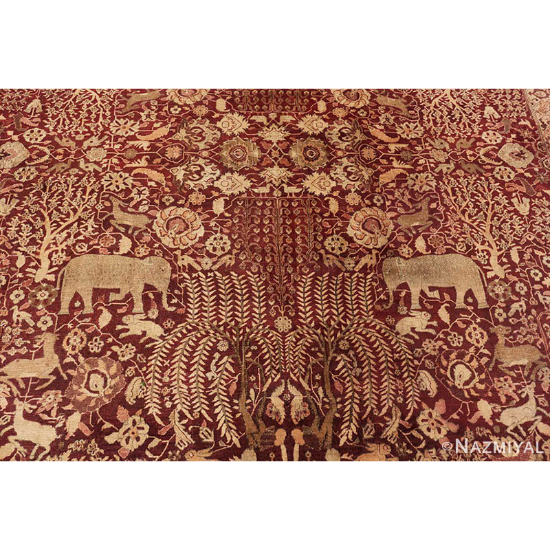 Grand tapis indien rouge antique Agra