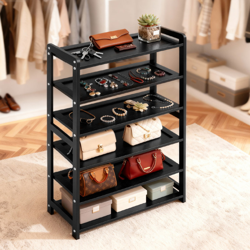 Aniston 18 Pair Shoe Rack, Black